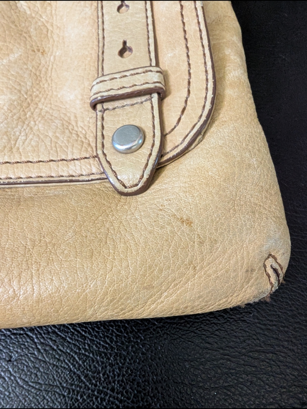Fossil Beige Tan Leather Shoulder Bag - Picture 12 of 12